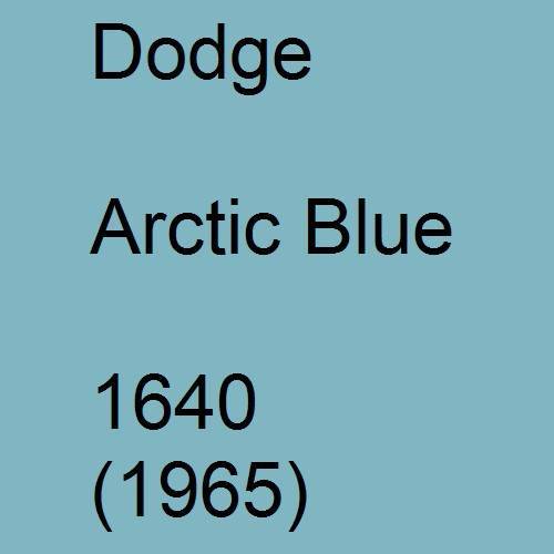 Dodge, Arctic Blue, 1640 (1965).